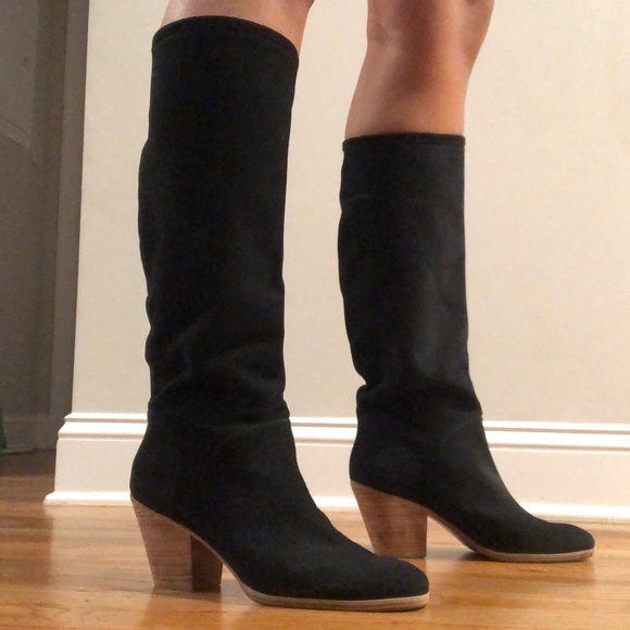 New Rachel Comey black suede knee boots size 9.5 - Picture 2 of 5